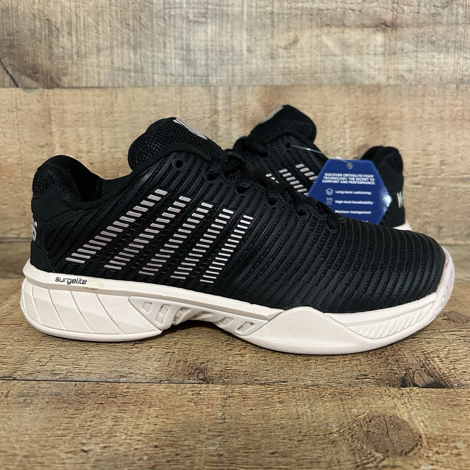Chaussures de tennis femme K Swiss taille 6 Hypercourt Supreme noir crème 96615 061 NEUVES
