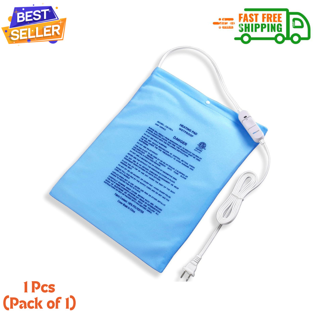 Electric Heating Pad For Back Cramps & Back Pain Relief No Auto Shut Off 12"X15"