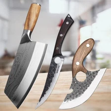 Ultra Sharp Damascus Chef Kitchen Knife Boning Cleaver Meat Cheese Knives