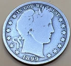 1899-O US Barber SILVER Half Dollar! VG+ A1. Free Shipping With Five Items