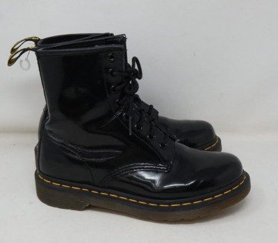 Dr. Doc Martens 1460 Women's Boot, Size 7 - Black Patent Leather Shiny Punk