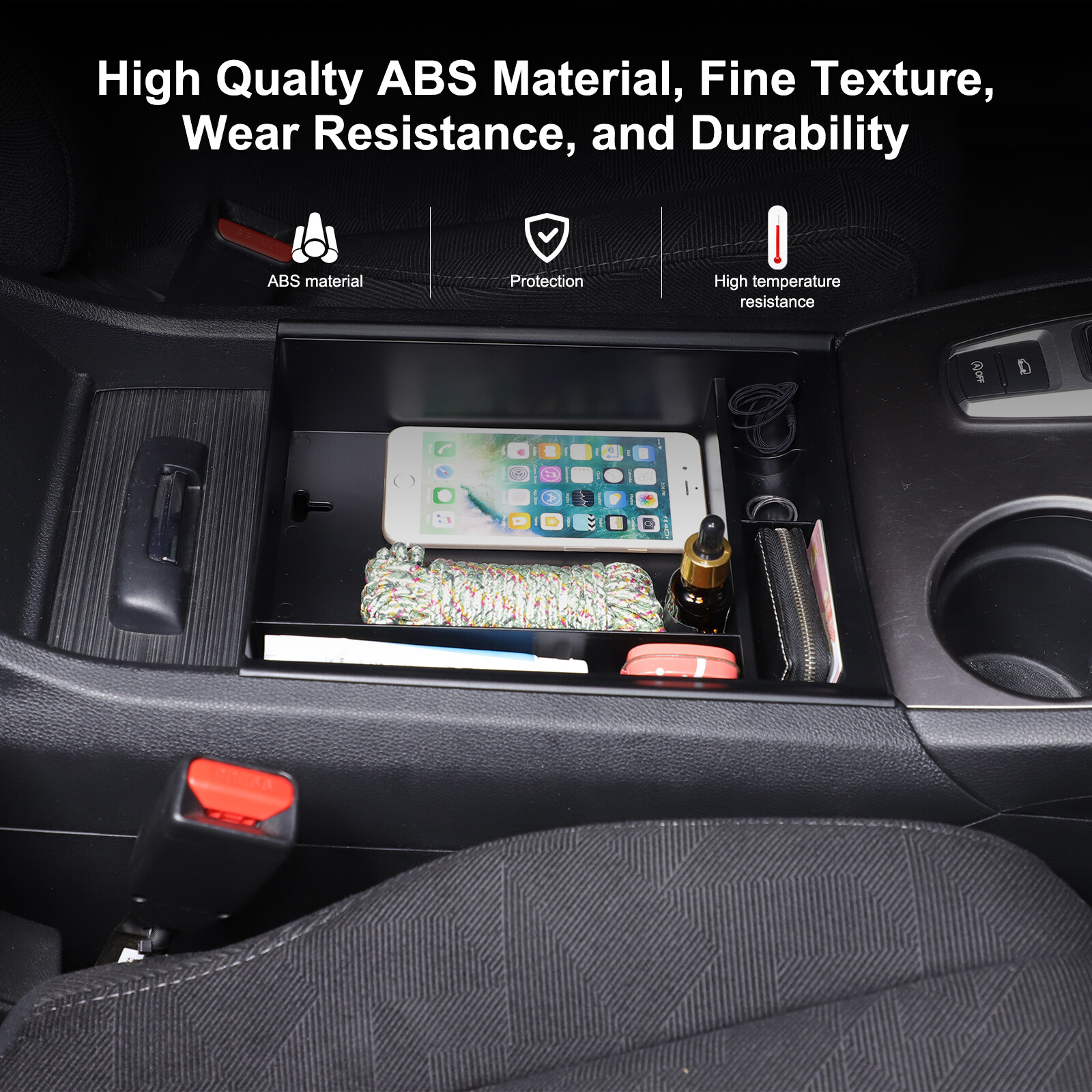 Car Center Console Armrest Box Storage Box Tray For Honda Pilot 2015-2022