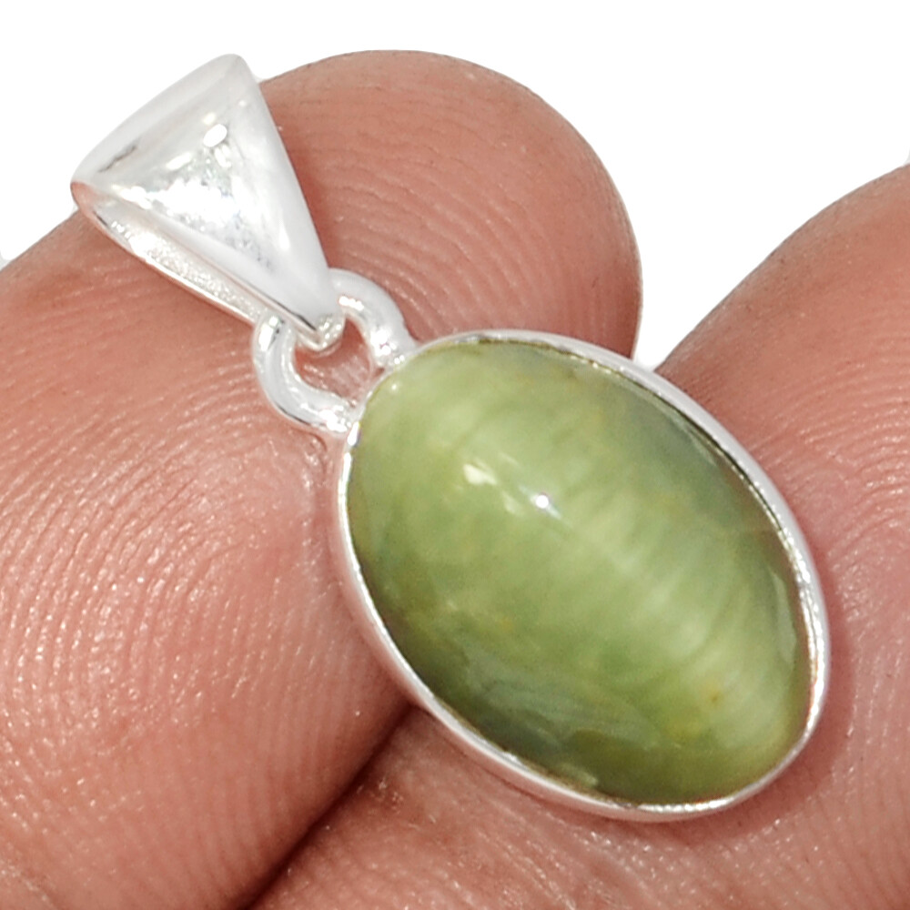 Natural Cat's Eye 925 Sterling Silver Pendant Jewelry CP64271 | eBay