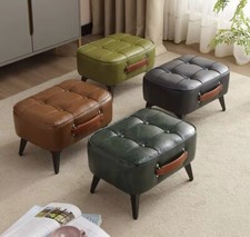 Tabouret Cuir De Luxe , Moderne , Salon Siège Ou Banc À Chaussure