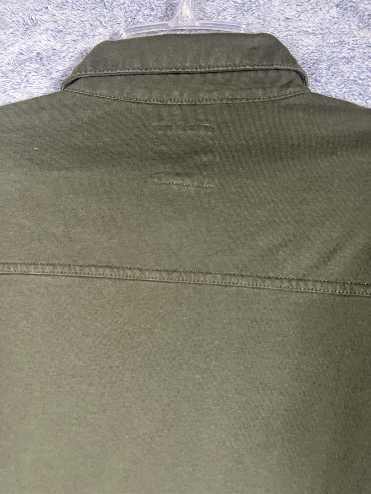 Levis Men's White Tab Dark Green Long Sleeve w/ Double Pockets Polo Shirt Size L thumbnail 15