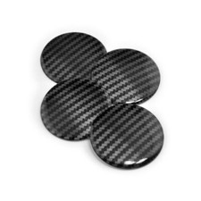 4 Pack Resin Carbon Fiber Stripe Wheel Center Cap Sticker Emblem Decal Dome.