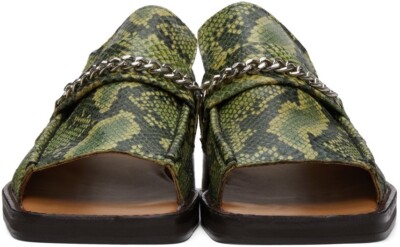 RARE New In Box Martine Rose Open Toe Green Python Snakeskin 