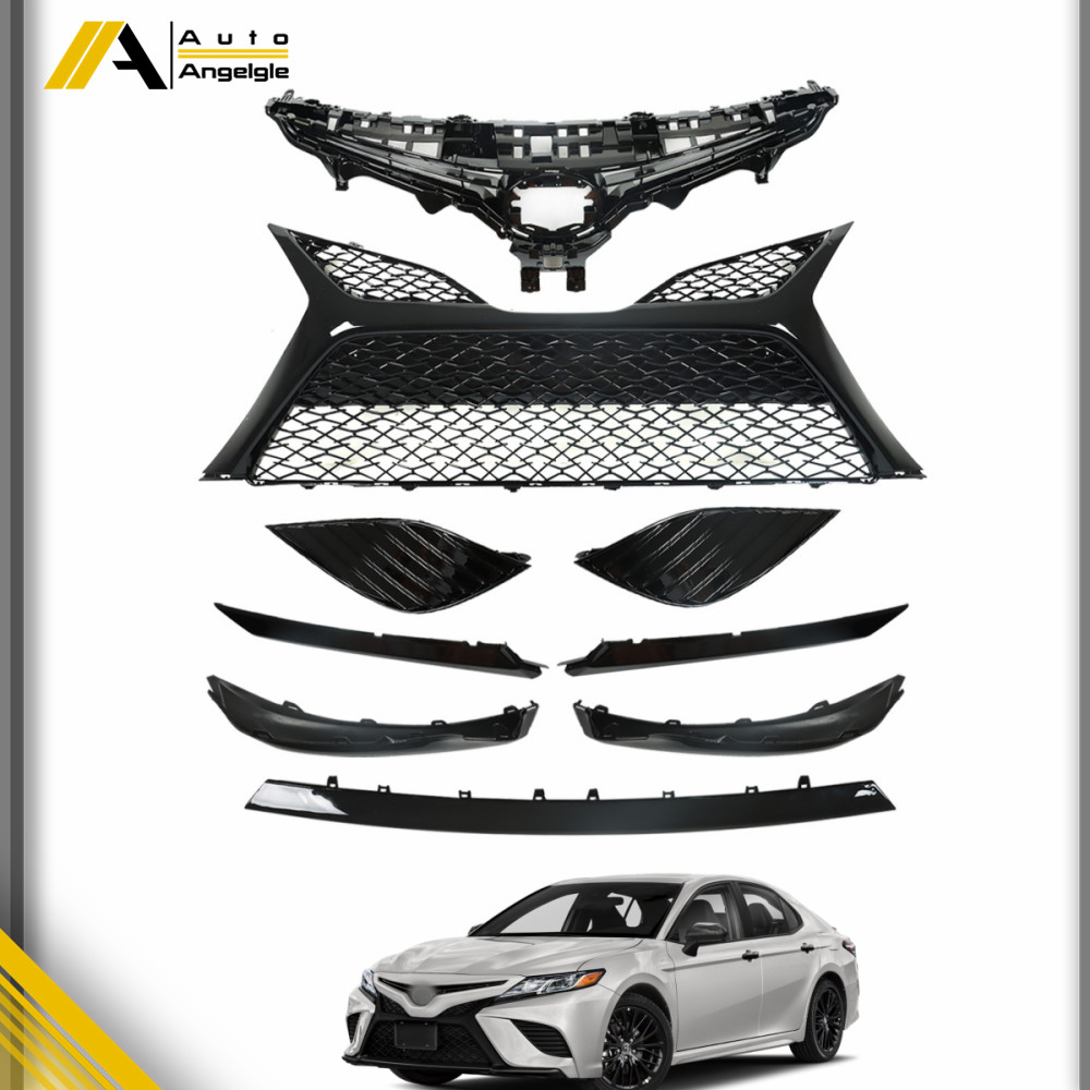 For 2018 2019 2020 Toyota Camry SE Front Grille Lower Molding Fog Cover Black