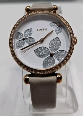 Fossil BQ3509 Ornate Rose Gold Tone Tan Leather Band Wrist  display picture 3