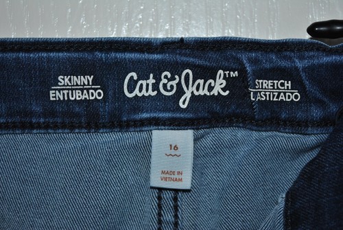 Cat & Jack Boys Medium Blue Skinny Fit Adjustable Waist Jeans Size 16 - Picture 7 of 14