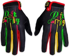Deft Family Gloves Catalyst 2 Lucid Rasta black green bmx mtb bike Motocross MX