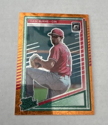 2025 Panini Donruss - Optic Rated Prospects Chase Burns #146 Orange Velocity...