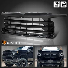 Fits 2019-2025 Chevy Silverado 1500 Glossy Black High Country Style Hood Grille