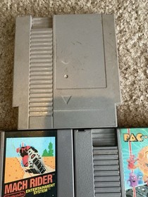 Nintendo NES Game Lot: Mach Rider, Renegade, Pac-Man (Tengen), Kung Fu, Super C