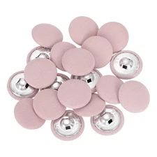 20Pcs Fabric Cloth Covered Button, 23mm 36L Metal Shank Buttons, Pink