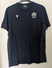 XL 2023 Macron Scotland Rugby Short Sleeve Navy Training/Leisure T-Shirt