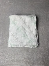 Aden + Anais Green Gray Swirls Cotton Muslin Swaddle Baby Blanket Lovey 44"x44"