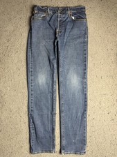 Levi's 501 Jeans Unisex Kids 18 Reg 29x31 Blue Straight Button Fly Denim Casual