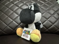 Super Mario Bros Black Yoshi Plush Doll 5.7 Inches Brand New With Tags