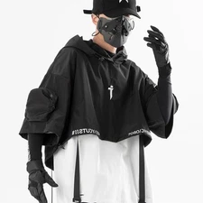 Spring And Summer Mechanical Style Hooded Shawl Men