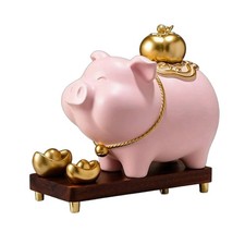 Sparschwein mit Sockel Dekorativ Deko-Schwein Gl&auml;nzend f&uuml;r Wohnzimmer, Flur