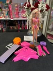 Vintage 1992 GLITTER BEACH BARBIE Doll Clothes Hair Gel Accessories Playset