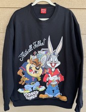 Shoe Palace x Looney Tunes Felpa Girocollo Bugs Bunny Taz Nero Taglia XXL