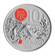 SAN MARINO 2023 10 Euro coin Chinese Lunar Calendar  Dragon  Brilliant UNC
