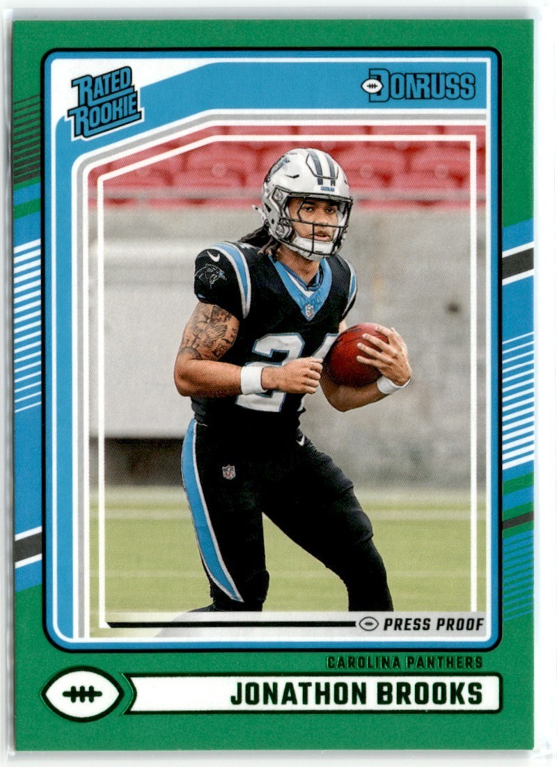 2024 Panini donruss Green Press Proof Jonathon Brooks Rookie Panthers #354