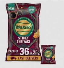 Walkers Sticky Teriyaki Crisps 36 x 25g Bulk Box Fast Delivery UK