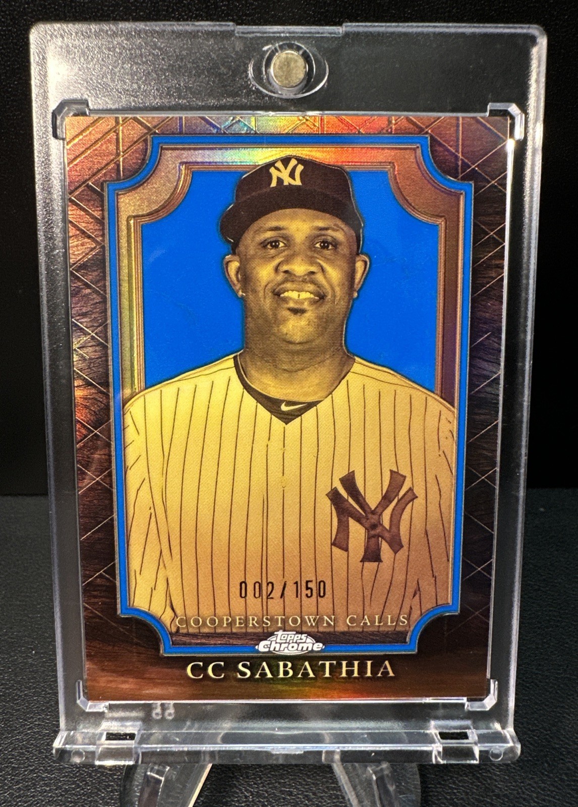 2025 Topps Chrome CC Sabathia Cooperstown Calls SSP Blue Refractor /150 Yankees