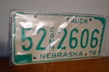 Nebraska 1976 Commercial Truck License Plates...