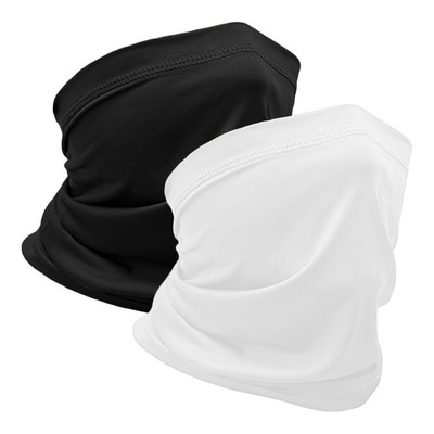 WOXVM 2 Pack Neck Gaiter Face Mask Breathable Sun One Size, Black & White