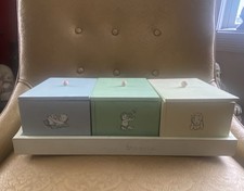 SIMPLE GOODNESS ancien organisateur plateau de crèche et lot de 3 boîtes avec couvercles