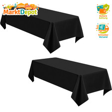Tischdecke Polyester Schwarz 140x240 cm Rechteckig f&uuml;r Hochzeit Party Dekoration