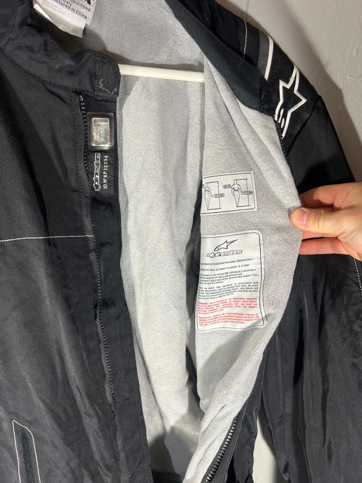 Traje Alpinestars KMX-9 Negro Motocicleta Bicicleta de Carretera Carreras Kart - Talla 52 EU Foto 3 de 4