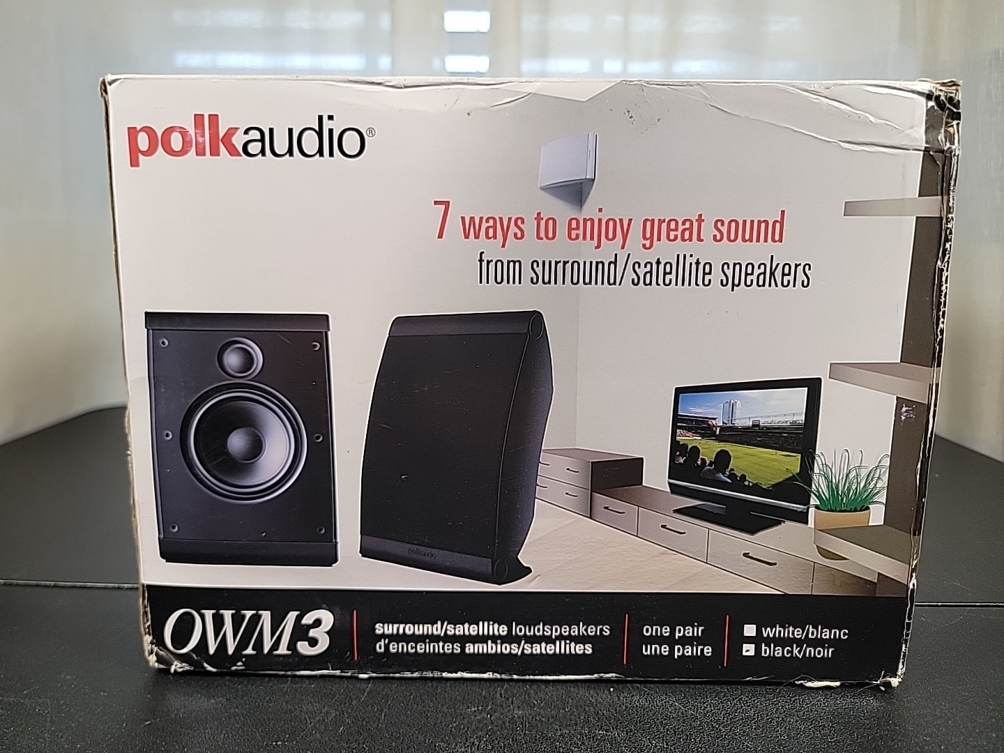NEW Polk Audio OWM3 (BLACK) Pair Multi-purpose Speakers