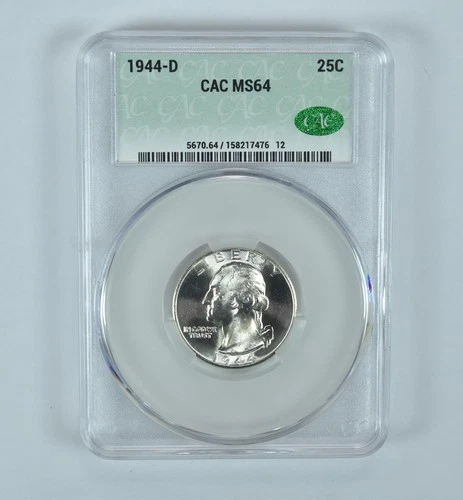 1944-D Washington Quarter MS64 CAC CACg *8018