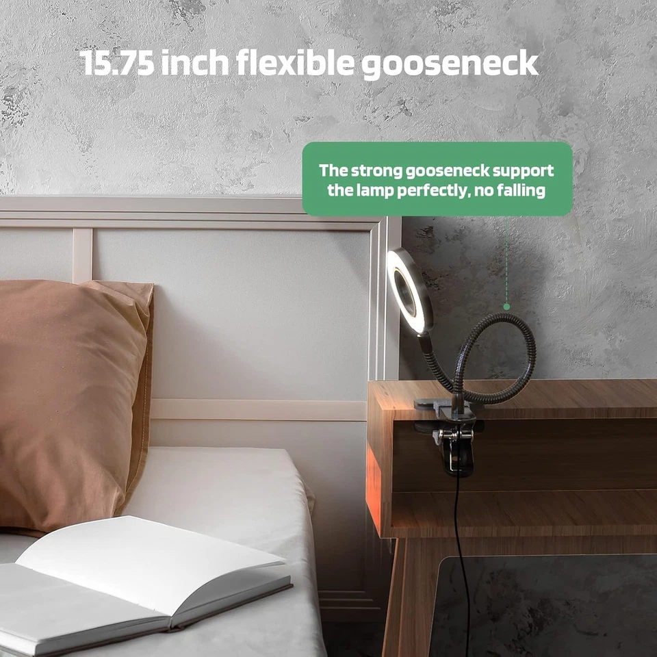 GLORIOUS-LITE LED Clip en Luz, 36 Luces de Lectura LED, 4 Modos de Luz de Libro, 360° Foto 4 de 4