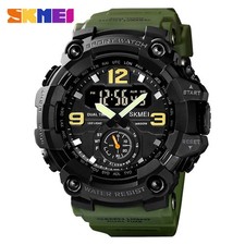 SKMEI Men Watch Shockproof Wristwatch Military Army Green Sport Digital Watches