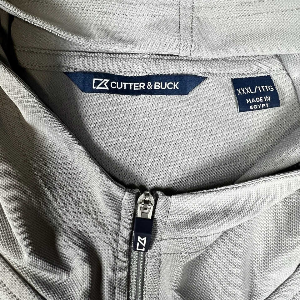 Cutter & Buck Texas Longhorns Gray Short Sleeve Quarter-Zip Hoodie Size XXXL - Image 4 of 4