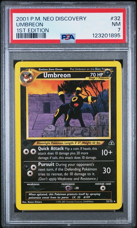 1st Edition Umbreon Rare 32/75 - Neo Discovery - PSA 7 NM - Image 3 of 4