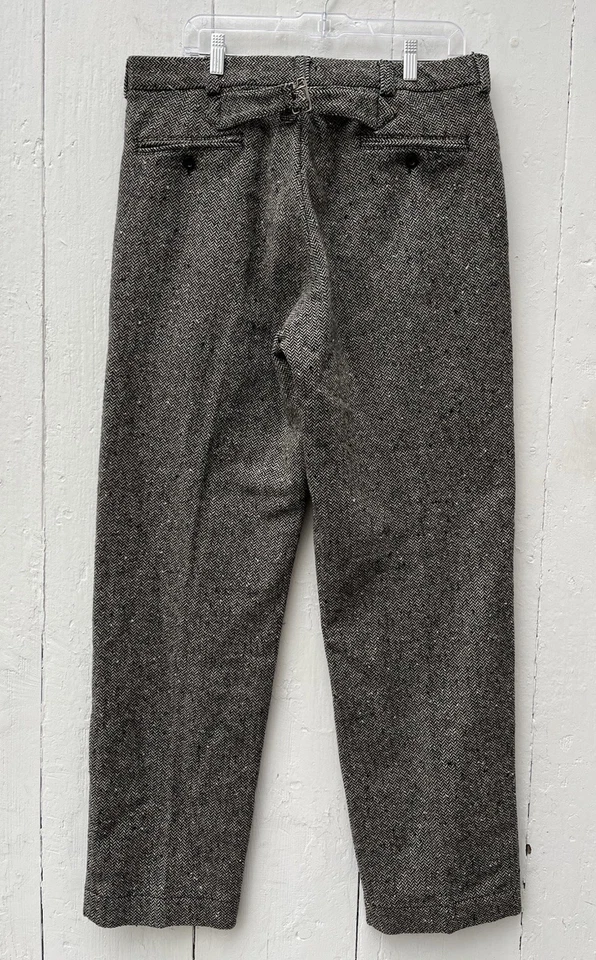 VTG Classic Ralph Lauren Polo Wool Herringbone Tweed Buckle Back Pants 34 x 33 - Image 3 of 4