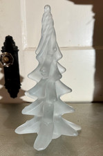 Vintage Frosted Art Glass Tree 9"