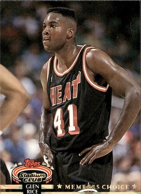 Glen Rice - 1992-93 Topps Stadium Club Basketball - Members Choice #203