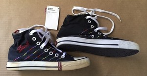 Vintage Levi’s Stitching Colorful Embroidery Black Man Size 9.5 Shoe