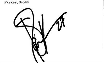 1990's -Scott Parker- Signed/Autograph/Auto Index Card Colorado Avalanche NHL