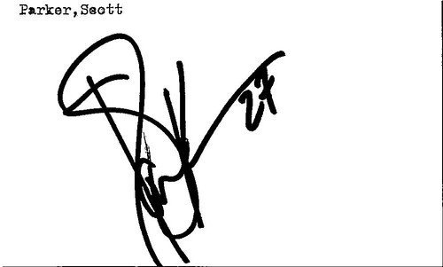 1990's -Scott Parker- Signed/Autograph/Auto Index Card Colorado Avalanche NHL