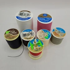 Coats Polyester Thread Spools - White/Pink/Blacks/Gray - 7 spools