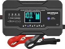 10-Amp Car Battery Charger 12V/24V Smart Automatic Trickle Charger Marine Use